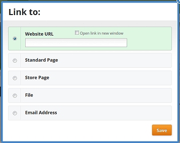 The Weebly specify link box.