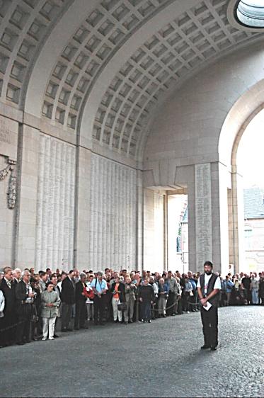 Photo of the Remembrance Ceremony at the Menen Gate.