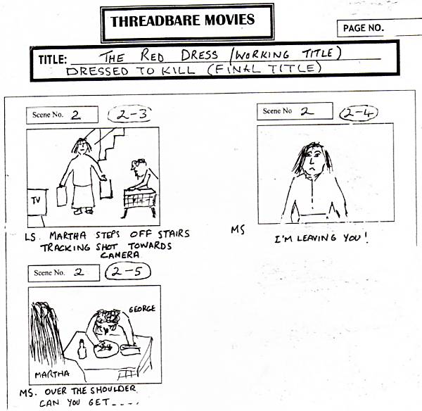 Picture of the screenplay with sketches.