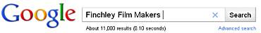 The google search bar with 'Finchley Film Makers' typed in.