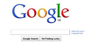 A screen grab of the google front page.