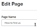 The Weebly edit page name option.