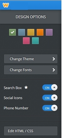 The Weebly design options.