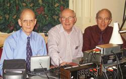 The projectionists: (left to right) Derek Lawton, Jim Kenworthy, David Whitworth (all from Huddersfield Club)