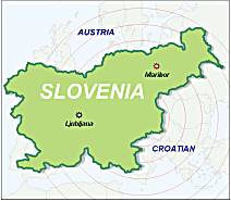 Map showing where Maribor is in Slovenia.