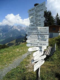 Signpost in the mountains.
