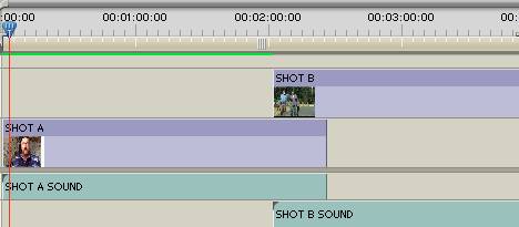 Premiere timeline showing clips before changes.
