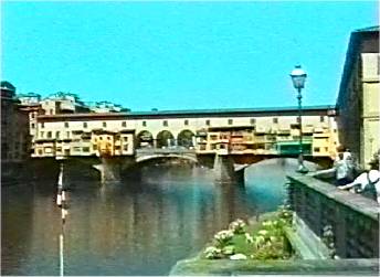 Distant shot of the Ponte Vecchio, Florence.