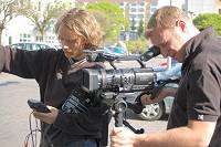 Director and cameraman working on 'Next Door'.